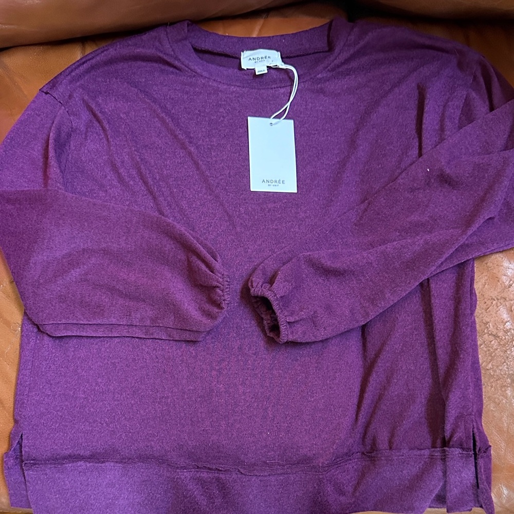 ANDREE BY UNIT Rich Purple Knit Top